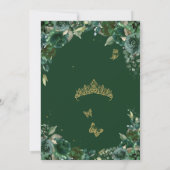 Quinceañera Emerald Forest Green Gold Butterfly Kaart (Achterkant)