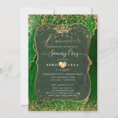 Quinceanera Emerald Green Agate Faux Gold Dust Kaart (Achterkant)