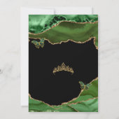 Quinceañera Emerald Green Agate Marble Butterflies Kaart (Achterkant)