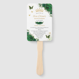 Quinceañera Emerald Green Bloemen Evenementen Prog Handwaaier