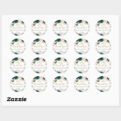 Quinceañera Emerald Green Blush Floral Twins Ronde Sticker (Vel)
