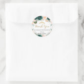 Quinceañera Emerald Green Blush Floral Twins Ronde Sticker (Tas)