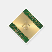 Quinceanera Emerald Green en Gold Filigree Swirls Servetten (Hoek)