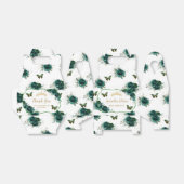 Quinceañera Emerald Green Floral Butterflies Tiara Bedankdoosjes (Uitgevouwen)