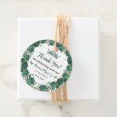 Quinceañera Emerald Green Floral Butterflies Tiara Bedankjes Labels (In situ)