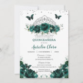 Quinceañera Emerald Green Floral Crown Español Kaart (Voorkant)