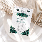 Quinceañera Emerald Green Floral Crown Español Kaart