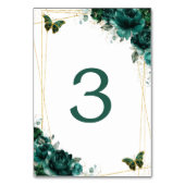 Quinceañera Emerald Green Floral Gold Butterflies Kaart (Voorkant)