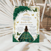 Quinceañera Emerald Green Floral Gold Princess Kaart