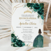 Quinceañera Emerald Green Floral Princess Español Kaart