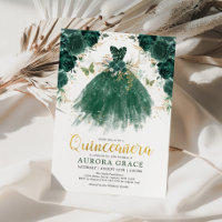 Quinceañera Emerald Green Flower Princess Birthday
