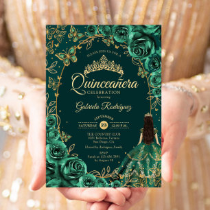 Quinceanera Emerald Green Gold Kaart