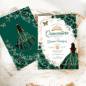Quinceanera Emerald Green Jurk Goud Kaart