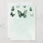 Quinceanera Emerald Green Jurk Gouden Vlinder Kaart (Achterkant)
