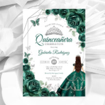 Quinceanera Emerald Green Jurk Zilver