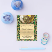 Quinceanera emerald green leopard ballon budget flyer (Enkel)