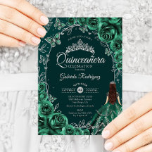 Quinceanera Emerald Green Silver