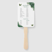 Quinceañera Emerald Groen Bloemen Padrinos Program Handwaaier (Achterkant)