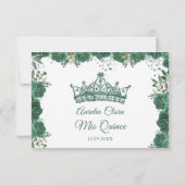 Quinceañera Emerald Groen Bloemen Verjaardag Bedankkaart (Achterkant)