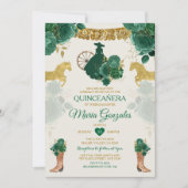 Quinceañera Emerald Groen Mexicaans 16e vlinder Kaart (Voorkant)