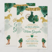 Quinceañera Emerald Groen Mexicaans 16e vlinder Kaart (Voorkant / Achterkant)