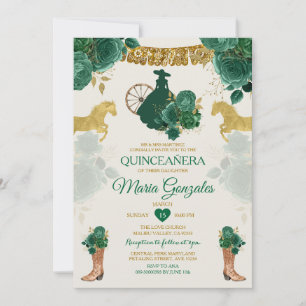 Quinceañera Emerald Groen Mexicaans 16e vlinder Kaart