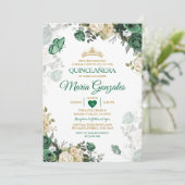 Quinceañera Emerald Groene Mexicaanse Vlinder Kaart (Staand voorkant)