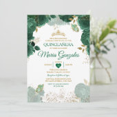 Quinceañera Emerald Groene Mexicaanse Vlinder Kaart (Staand voorkant)