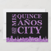 QUINCEAÑERA EN DE STAD Mis Quince Birthday Party Kaart (Achterkant)