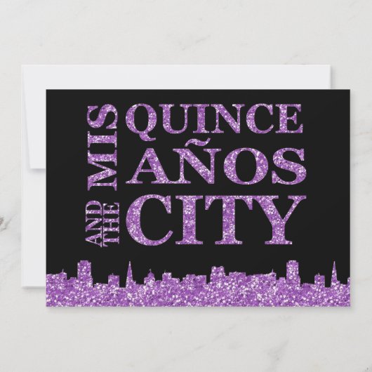 QUINCEAÑERA EN DE STAD Mis Quince Birthday Party Kaart (Achterkant)