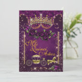 Quinceañera en Sweet 16 Feest Uitnodigingen (Staand voorkant)