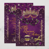 Quinceañera en Sweet 16 Feest Uitnodigingen (Voorkant / Achterkant)