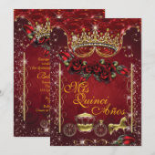 Quinceañera en Sweet 16 Party Invitations Kaart (Voorkant / Achterkant)