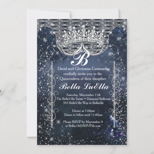 Quinceañera en Sweet 16 Party Uitnodigingen (Voorkant)