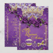 Quinceañera en Sweet 16 Party Uitnodigingen (Voorkant / Achterkant)