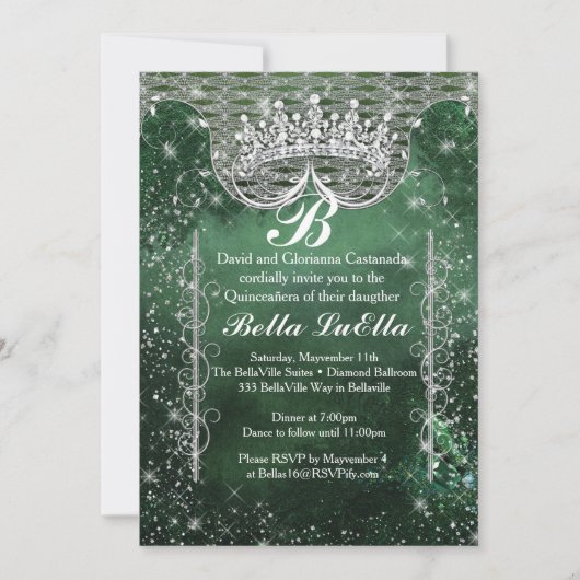 Quinceañera en Sweet 16 Party Uitnodigingen (Voorkant)