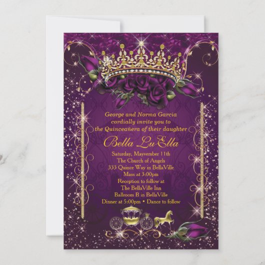 Quinceañera en Sweet 16 Party Uitnodigingen (Achterkant)