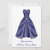Quinceañera español Invitación vestido elegante Kaart (Voorkant)