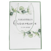 Quinceanera Eucalyptus 15e verjaardag Medium Cadeauzakje (Voorkant)