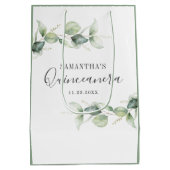 Quinceanera Eucalyptus 15e verjaardag Medium Cadeauzakje (Achterkant)