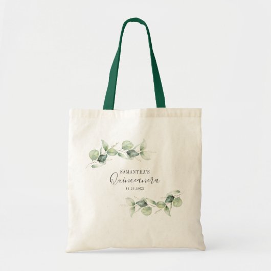 Quinceanera Eucalyptus 15e verjaardag Tote Bag (Voorkant)