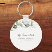 Quinceanera Eucalyptus 15th Birthday Keepslag Sleutelhanger (Voorkant)