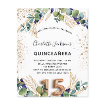 Quinceanera eucalyptus groen budget uitnodiging