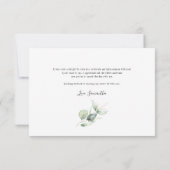 Quinceanera Eucalyptus met de hand geschreven dank Bedankkaart (Achterkant)