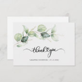 Quinceanera Eucalyptus met de hand geschreven dank Bedankkaart (Voorkant / Achterkant)