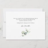 Quinceanera Eucalyptus met de hand geschreven dank Kaart (Achterkant)