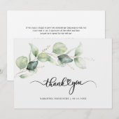 Quinceanera Eucalyptus met de hand geschreven dank Kaart (Voorkant / Achterkant)