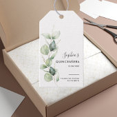 Quinceanera Eucalyptus rustieke 15e verjaardag Cadeaulabel