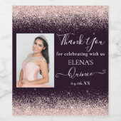 Quinceañera Event Wine Favor Label Gepersonaliseer Wijn Etiket (Enkel label)