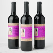 Quinceañera Event Wine Favor Label Gepersonaliseer Wijn Etiket (Flessen)